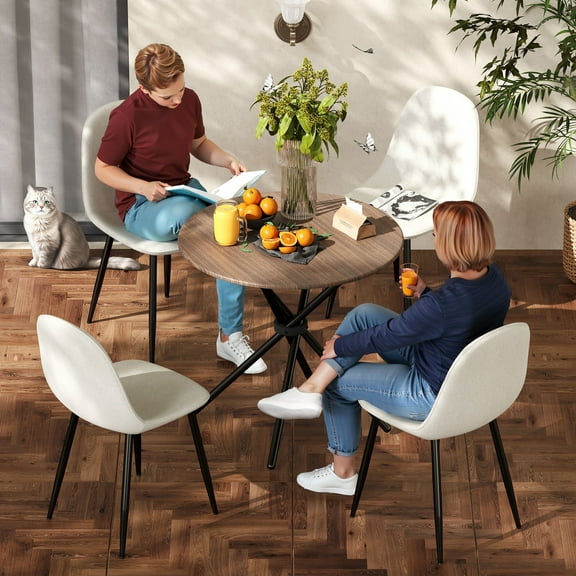 Homy Casa Reception Chair Set of 4 , Modern Seating for Office, Conference Rooms,Dining Room, Beige