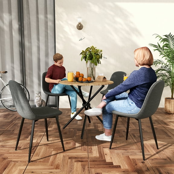 Homy Casa Reception Chair Set of 4 , Modern Seating for Office, Conference Rooms,Dining Room, Grey