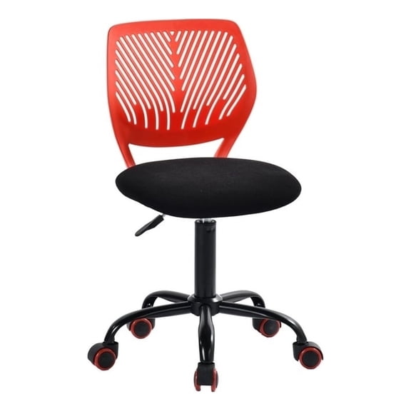 Homy Casa Red Plastic-Back Fabric Seat Adjustable Swivel Chair for Kitchen