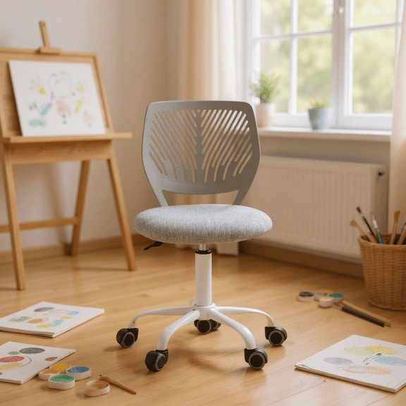 Homy Casa Ergonomic Creative Stool Adjustable Swivel with Height Control and Rolling Base for Home Art Studio Painting Room and Design Workspaces