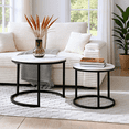 thumbnail image 1 of Homy Casa Round Nesting Coffee Table Set, 2-Piece MDF Marble-Pattern Tables for Modern Living Rooms, 1 of 8