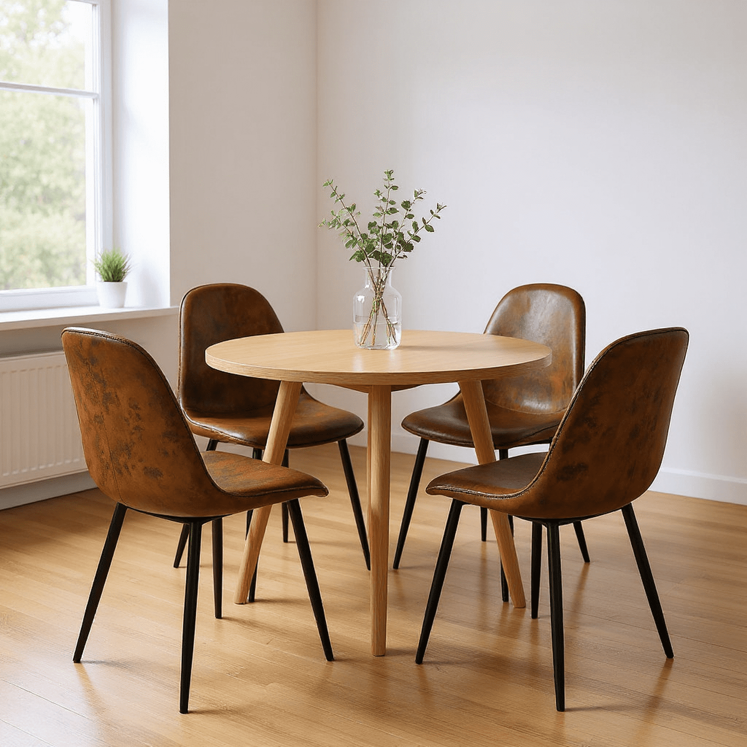 Homy Casa Set of 4 Compact Dining Chairs Modern Upholstered Side Chairs ...