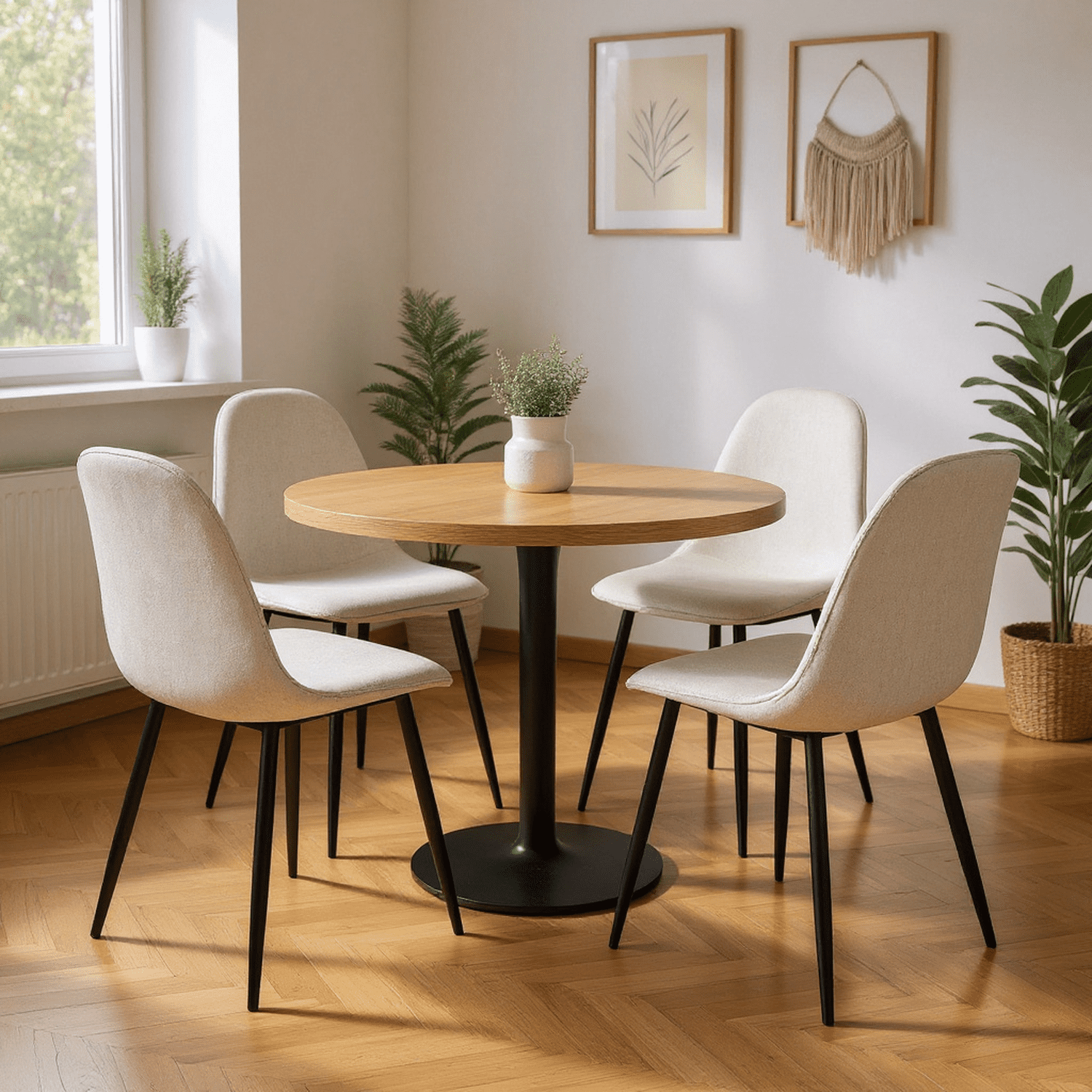 Homy Casa Set of 4 Compact Dining Chairs Modern Upholstered Side Chairs ...