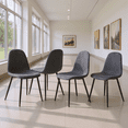 thumbnail image 1 of Homy Casa Set of 4 Modern Accent Chairs Upholstered Side Chairs with Ergonomic Curved Back and Sturdy Metal Legs for Museum Exhibition Hall and Waiting Area, 1 of 6