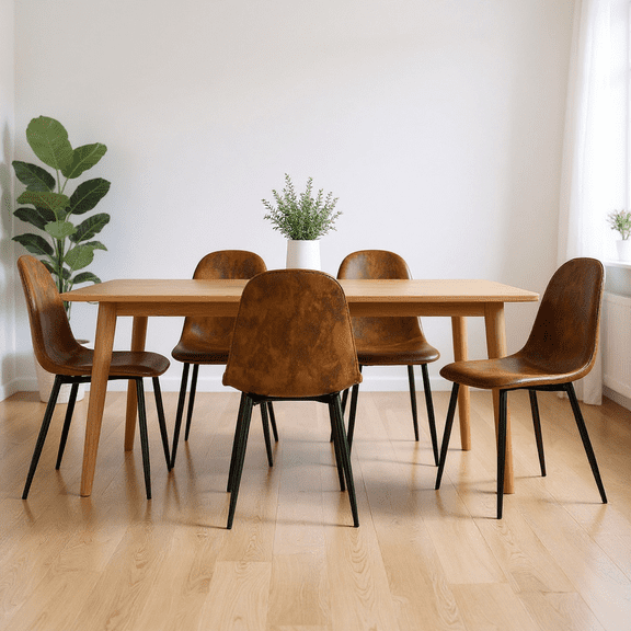 Homy Casa Set of 4 Modern Dining Chairs Upholstered Side Chairs with Ergonomic Curved Back and Durable Metal Legs for Contemporary Home Dining Room Kitchen and Apartment