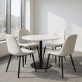thumbnail image 1 of Homy Casa Set of 4 Modern Dining Chairs Upholstered Side Chairs with Ergonomic Curved Back and Durable Metal Legs for Office Cafeteria Meeting Room and Lounge, 1 of 6