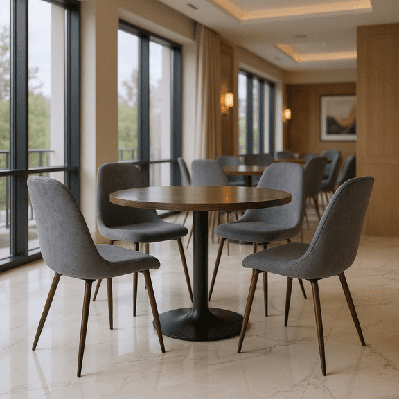 Homy Casa Set of 4 Modern Dining Chairs Upholstered Side Chairs with Ergonomic Curved Back and Sturdy Metal Legs for Hotel Dining Room Restaurant and Banquet Hall