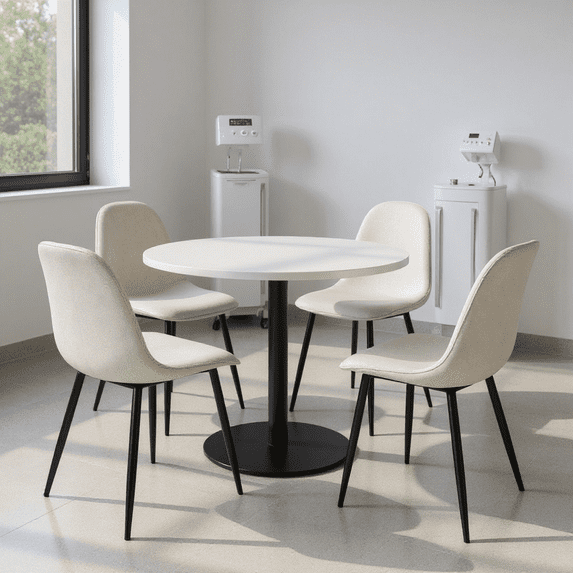 Homy Casa Set of 4 Modern Office Chairs Upholstered Side Chairs with Ergonomic Curved Back and Sturdy Metal Legs for Medical Office Waiting Room and Consultation Space