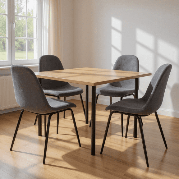 Homy Casa Set of 4 Portable Dining Chairs Modern Upholstered Side Chairs with Ergonomic Curved Back and Sturdy Metal Legs for Temporary Dining Room Kitchen and Event Use