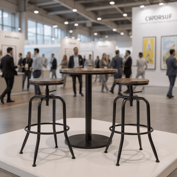 Homy Casa Set of 2 Exhibition Bar Stools with Ergonomic Comfort and Adjustable Height for Trade Shows, Display Counters and Event Booths