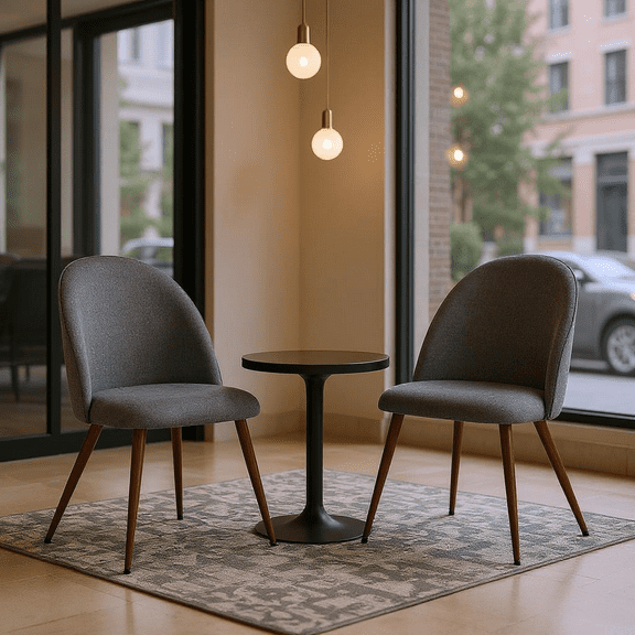 Homy Casa Reception Chair Set of 2, Upholstered Guest Chairs for Lounge Waiting Areas, Gray