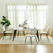 Homy Casa Set of 4 Restaurant Booth Seats, Beige