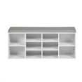 thumbnail image 1 of Homy Casa Shoe Storage Bench with Cushion,10-Cubby Shoe Rack, Adjustable Shelves,Perfect for Entryway, Closet, White, 1 of 5
