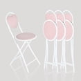 thumbnail image 1 of Homy Casa Small Folding Chairs 4 Pack Portable Party Chairs, Stackable Charis for Wedding Party Patio, Pink Lemonade, 1 of 10