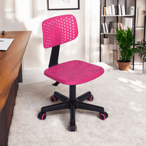 Homy Casa Small Comfortable Pink Office Chair With Swivel Adjustable Height for Study Playroom