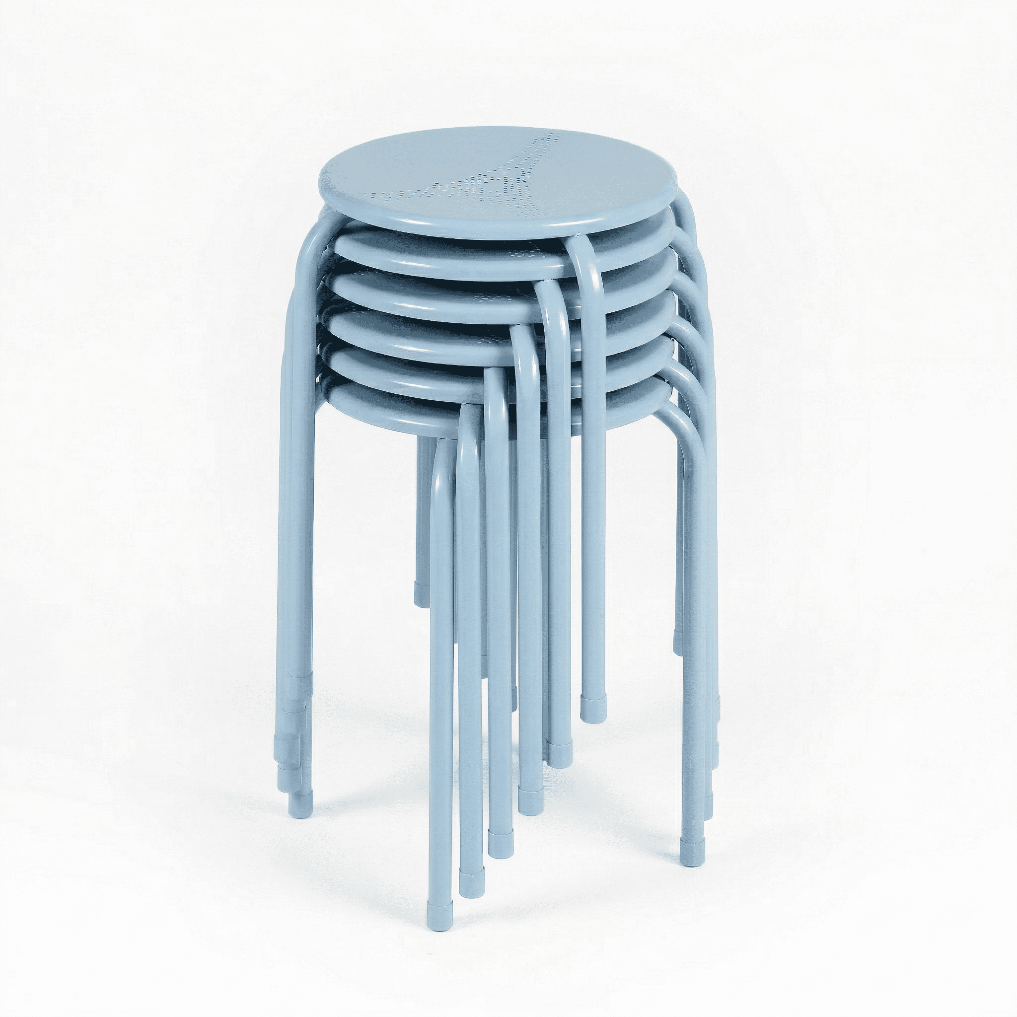 Homy Casa Folding Stackable Chair Set of 6, Metal Stools for Classroom, Kitchen Craft Room, Blue