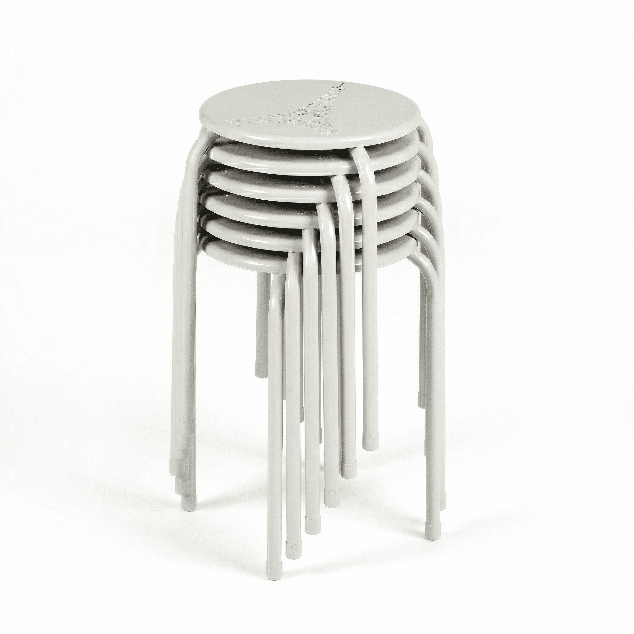 Homy Casa Folding Stackable Chair Set of 6, Metal Stools for