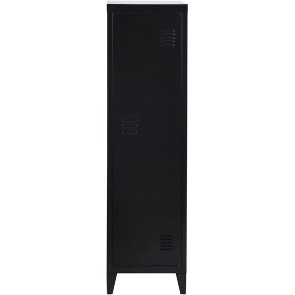 Homy Casa Standing Metal Locker Cabinet H54.1 inches Contemporary Commercial File Organzier Magnetic 1 Door 3 Shelves Removable For Gym School Hospital, Black