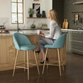 thumbnail image 1 of Homy Casa 26" Swivel Counter Height Bar Stools, Set of 2, Lagoon Blue Fabric, 1 of 9