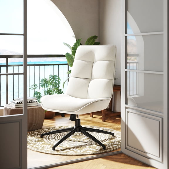 Homy Casa Swivel Accent Chair, with Height Adjustable and Tilt Function, Living Room, Office, Beige