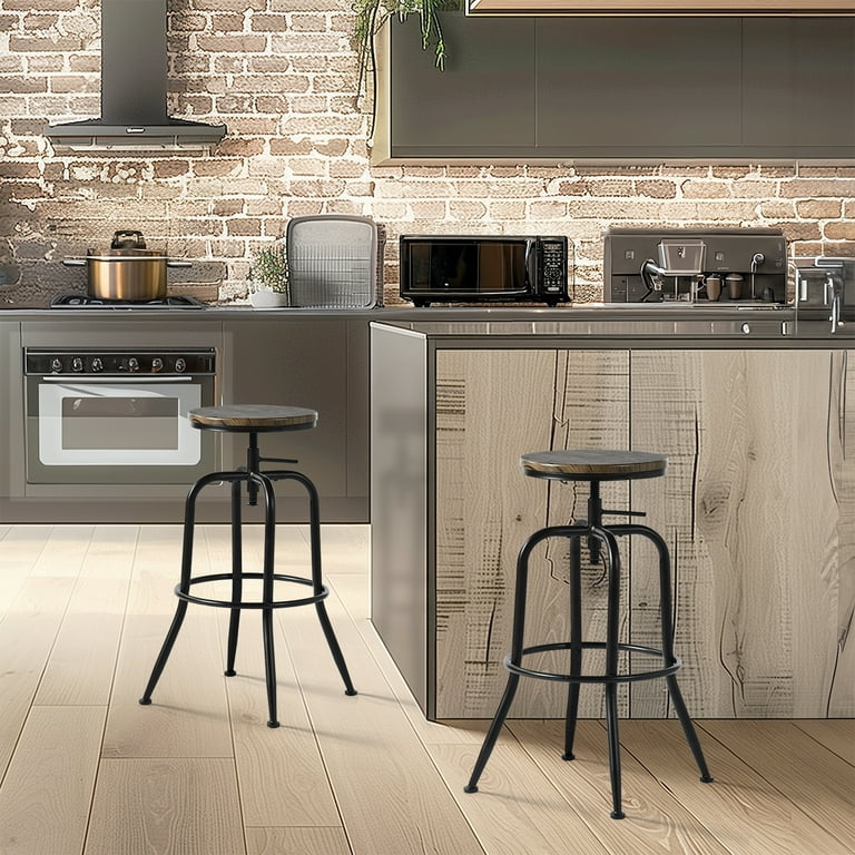 Homy Casa Swivel Bar Stools Set of 2, Adjustable Height Vintage