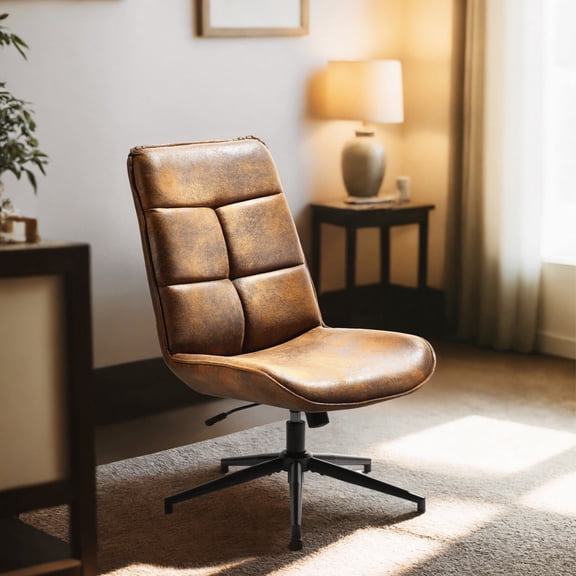 Homy Casa Swivel Dining Chair Modern Kitchen & Dining Room Height Adjustable Side Chairs with Metal Legs Wide Seat High Back, Brown