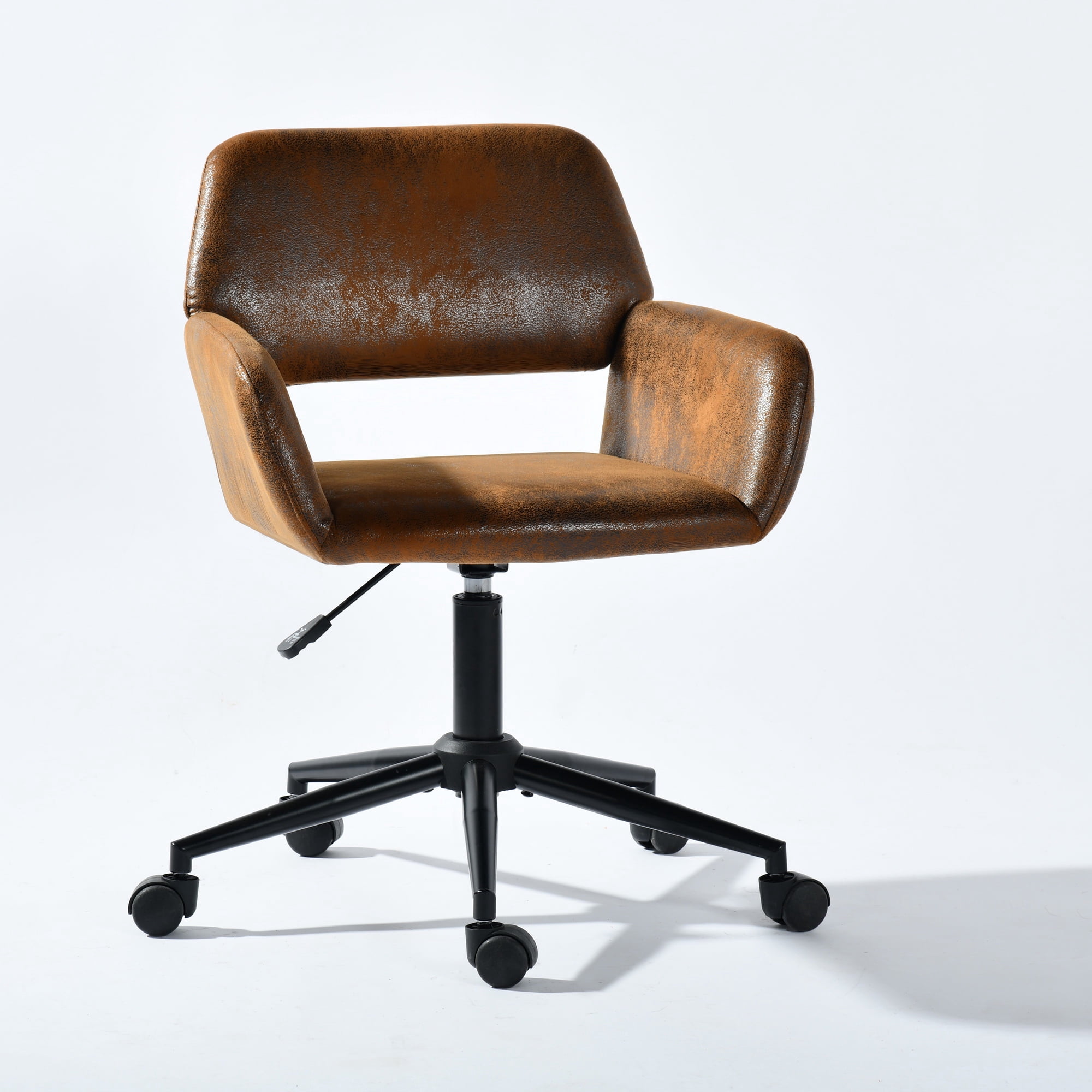 Homy Casa Swivel Office Chair, Adjustable Rolling Desk Chair for Meeting, Vanity or Meeting, Beige
