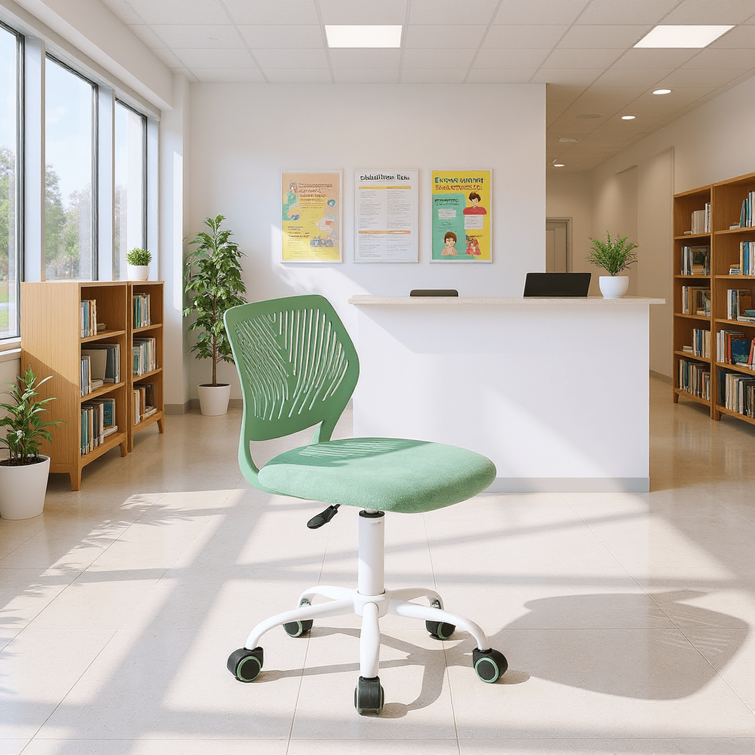 Homy Casa Modern Swivel Office Lobby Reception Chair for Professional Waiting Room, Avocado Green