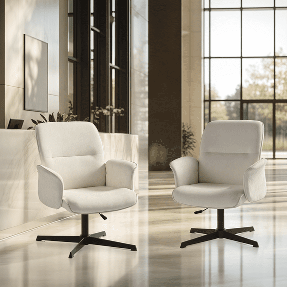 Homy Casa Swivel Reception Guest Chair Set of 2, Adjustable Height ...