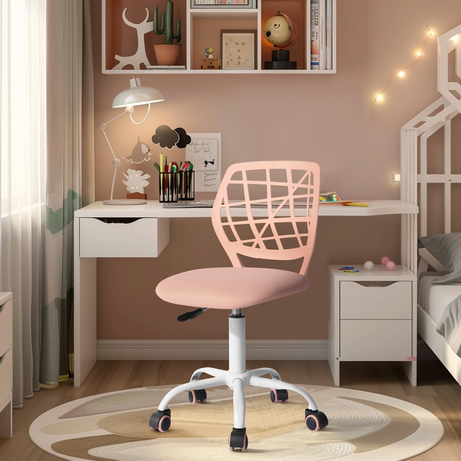 Homy Casa Teen Task Chair, Armless Office Chair Swivel with Soft ...