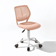 Homy Casa Teen Desk Chair with Mesh Back, Adjustable Swivel Cute Vanity Chair,Rose