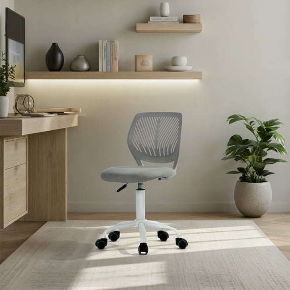 Homy Casa Desk Chair for Kids and Teens, Adjustable Task Chair for Study, School, or Bedroom, Gray