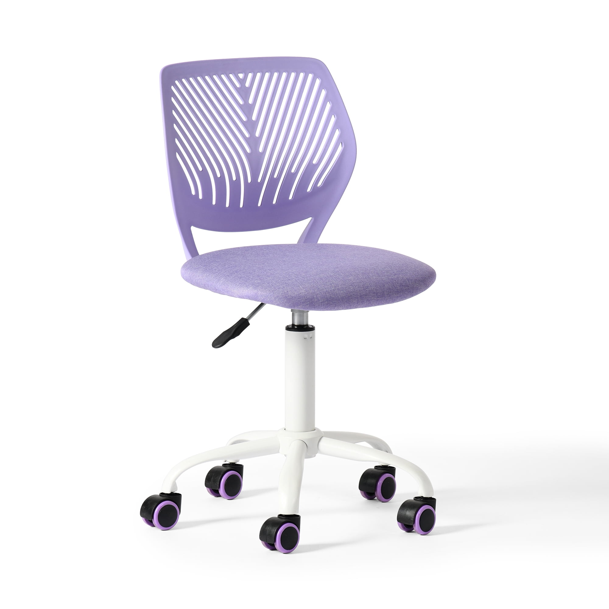Homy Casa Teen Task Chair, Armless Office Chair Swivel with Soft Cushion for Study Kids Teens Child, Purple