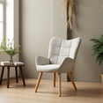 thumbnail image 1 of Homy Casa Modern Upholstered Accent Chair, Comfy Fabric Armchair with Wood Legs for Living Room or Bedroom, 1 of 9