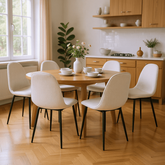 Homy Casa Set of 4 Dining Chairs Modern Upholstered Side Chairs with Ergonomic Curved Back and Sturdy Metal Legs for Dining Table Kitchen and Living Room