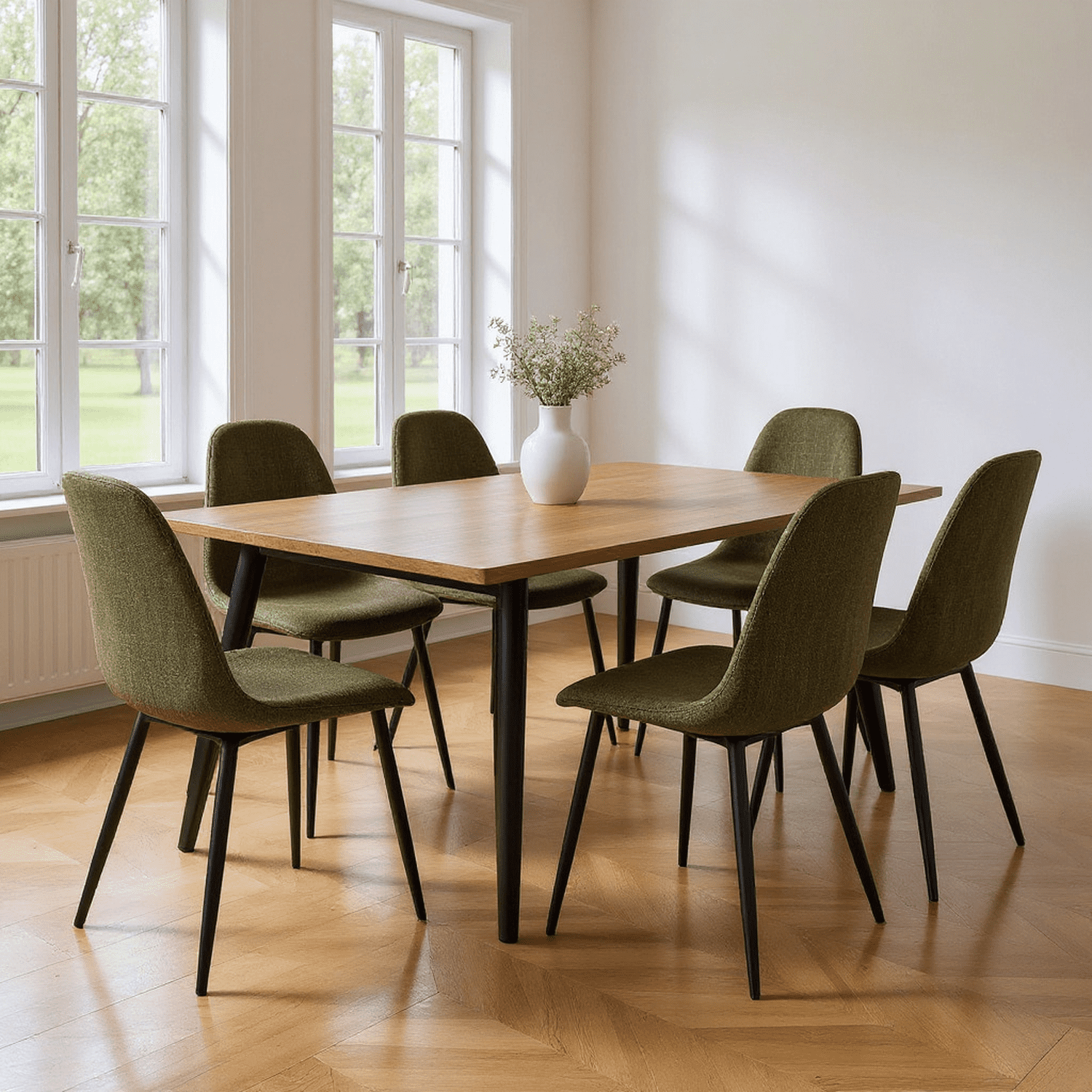 Homy Casa Set of 4 Modern Dining Chairs Upholstered Side Chairs with Sturdy Metal Legs and Ergonomic Seat for Kitchen Dining Room and Apartment