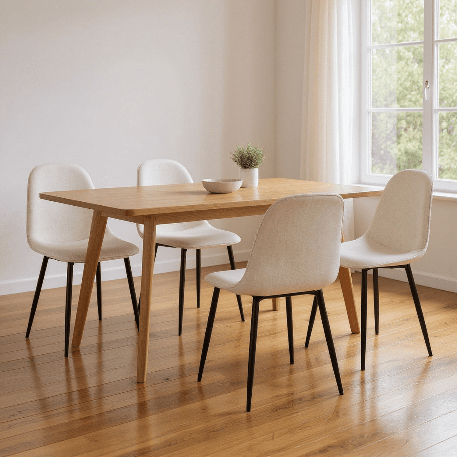 Homy Casa Set of 4 Modern Dining Chairs Upholstered Side Chairs with Ergonomic Curved Back and Durable Metal Legs for Dining Table Kitchen and Apartment