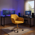 thumbnail image 1 of Homy Casa Upholstered Video Game Chair with Gold Base for Home Gaming Room, Yellow, 1 of 9