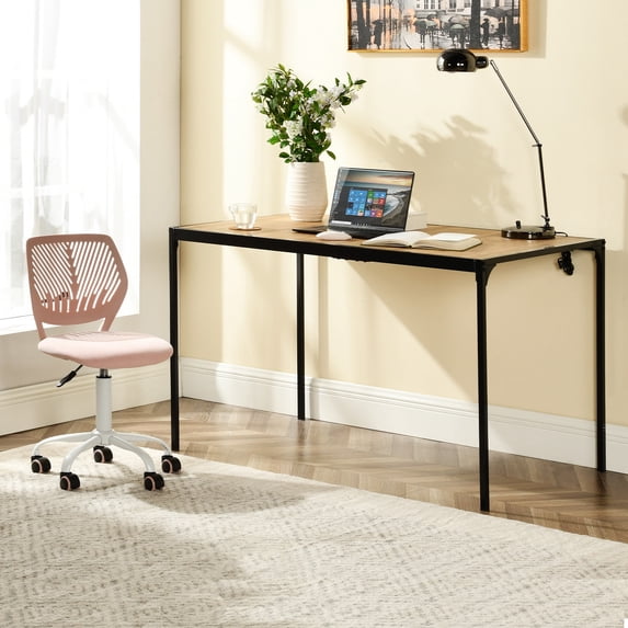 Homy Casa 47.2" Computer Desk for Home Office Workstation Bedroom, Natural