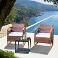 thumbnail image 1 of Homy Grigio 3 Pcs Outdoor Patio Furniture Sets, Outdoor Patio Rattan Chair with Side Coffee Table, Conversation Set Outdoor for Yard Garden Backyard Lawn(Browm), 1 of 7