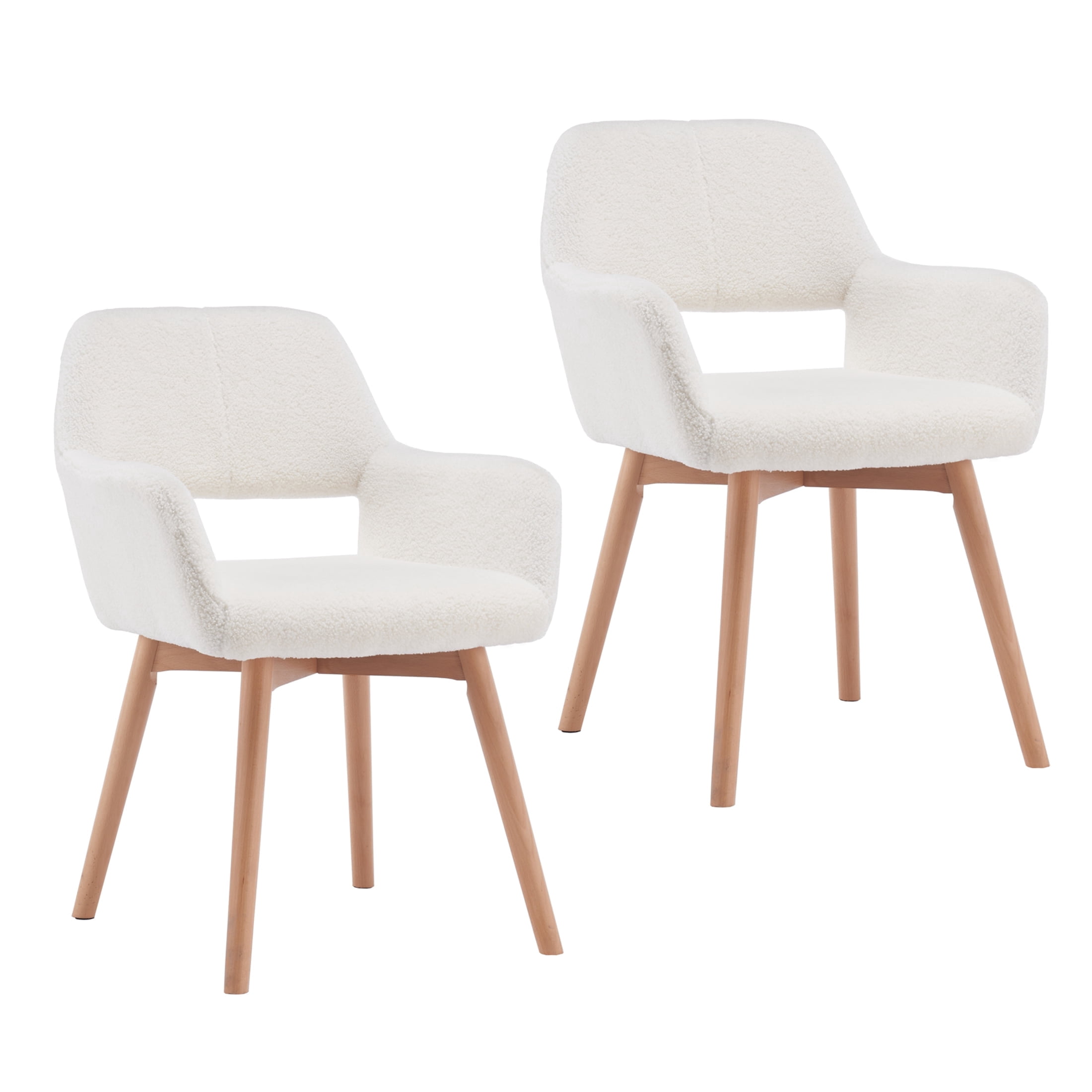 Homy Grigio Dining Chairs Set of 2 Kitchen & Dining Room Chairs for Kitchen Chairs with Armrest (Beige)
