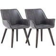 thumbnail image 1 of Homy Grigio Faux Leather Living Room Chairs With Armrest, Dining Chairs Set of 2 (Charcoal), 1 of 5