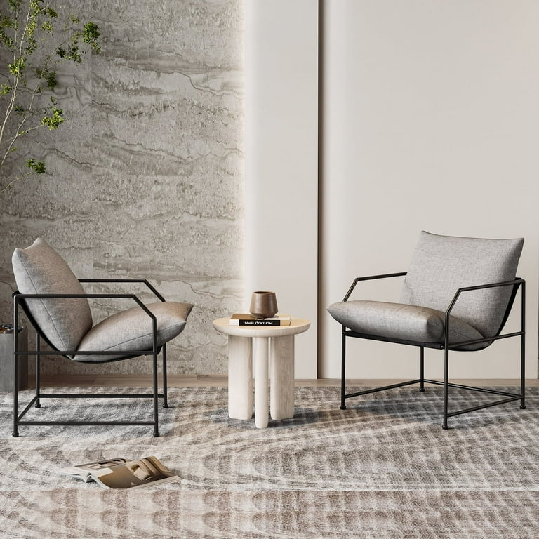 Homy Grigio Living Room Chairs Accent Chairs Set of Comfy