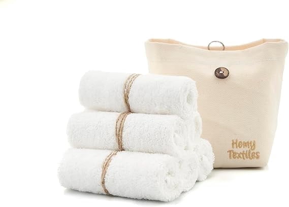 Homy Textiles Ultra-Soft Bamboo Baby Washcloths, Flannel Towels (25x25cm), Gentle on Sensitive Skin, Absorbent & Durable, Pack of 25