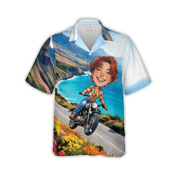 HomyGifts Personalized Hawaiian Shirt for Women – Custom Surfing, Golf, or Fishing Design with Your Face