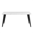 thumbnail image 1 of HomyLin Rectangular Dining Table for 4-6 with Wooden Table Top and Metal Steel Legs, White Marble, 1 of 7