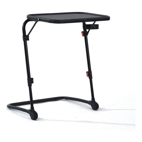 Homycasa Adjustable Folding TV Dining Tray Table with Cup Holder Black