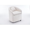 thumbnail image 1 of Homycasa Chenille Fabric Dining Armchair Back Cushion Universal Wheels Beige, 1 of 9