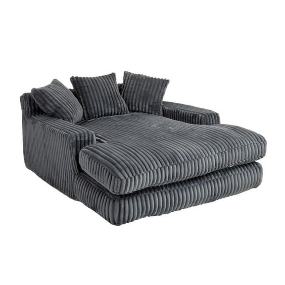 Homycasa Convertible lazy Sofa Bed with Adjustable Backrest Dark Gray