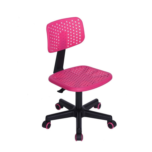Homycasa Ergonomic Plastic Chair with Adjustable Height-Pink Backrest
